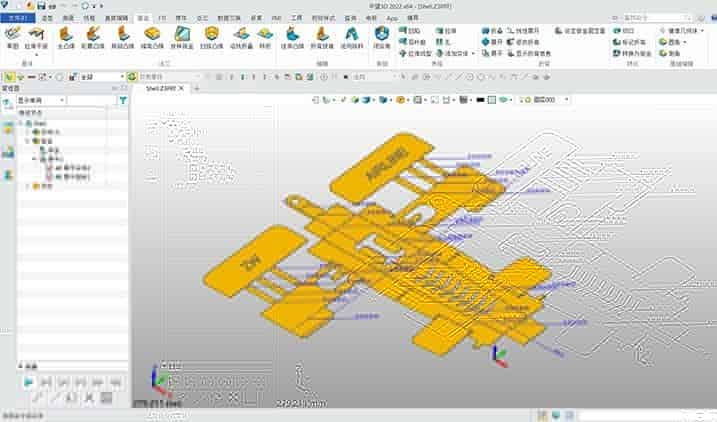 三维CAD软件中望3D可变截面扫掠，智能实现建模效果