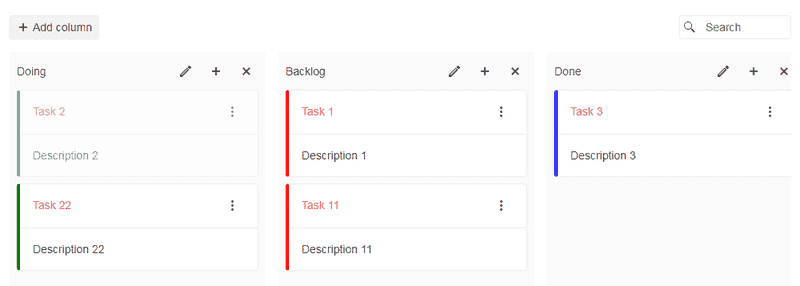 UI组件Kendo UI for jQuery数据管理使用教程：TaskBoard - 卡片