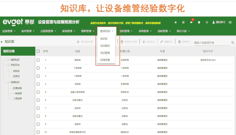 设备维保知识库