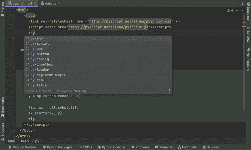python开发工具pycharm。