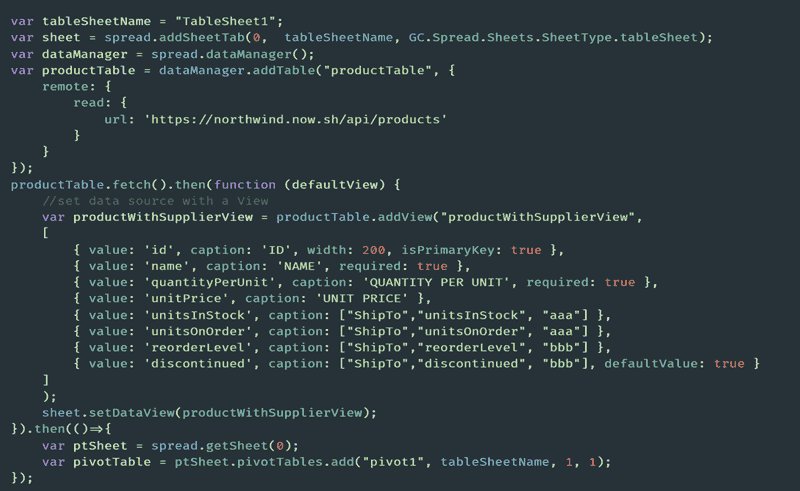 SpreadJS v15.1版本图集