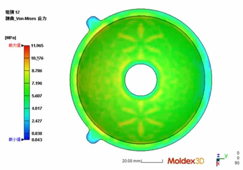 Moldex3D模流分析之优化异型水路降低LED透镜残留应力