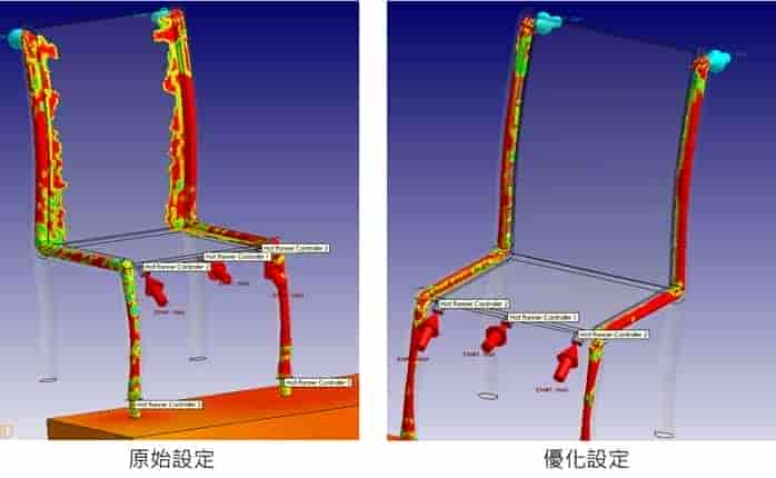 Moldex3D模流分析之BASF不更改设计也能优化气辅射出椅子产品