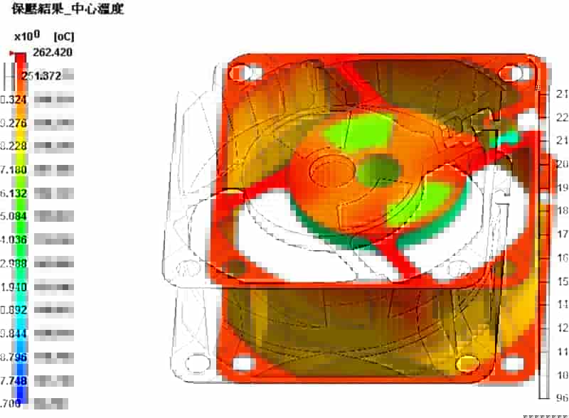 Moldex3D模流分析之台达集团成功应用Moldex3D改善散热风扇支架变形问题