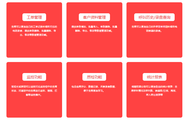 讯众-客服型呼叫中心的功能截图