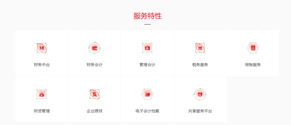 用友财务云的功能截图