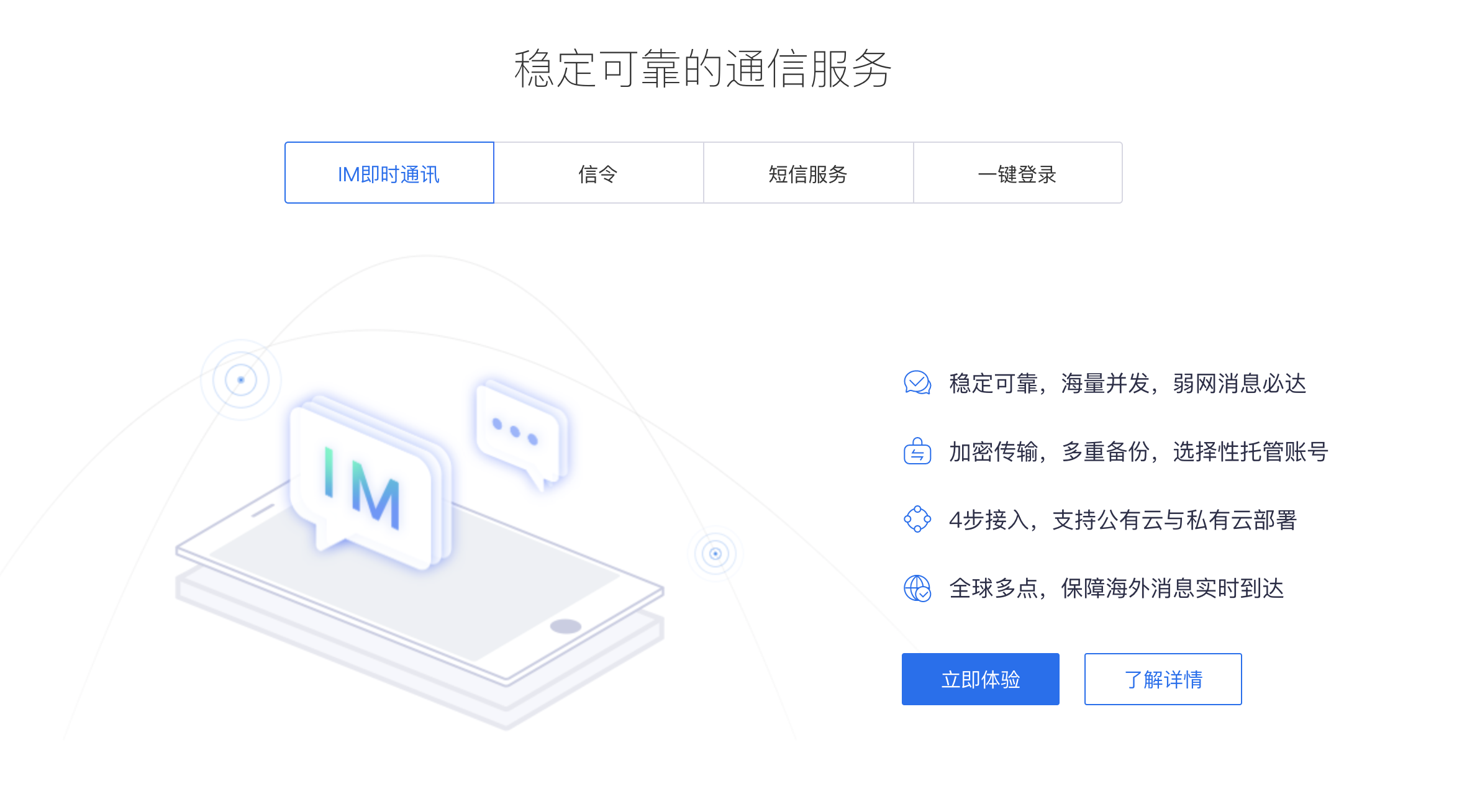 网易云信的功能截图