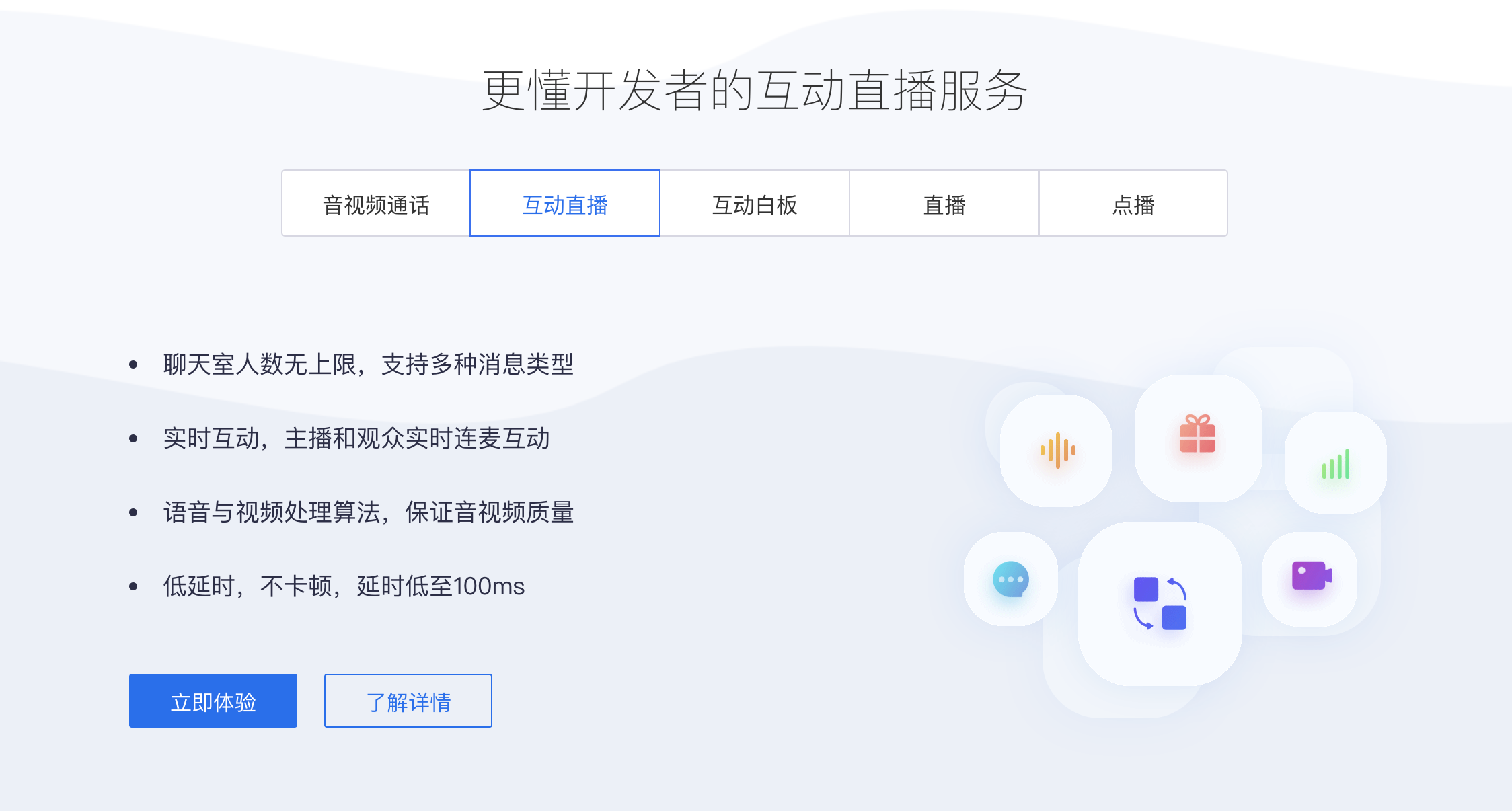 网易云信的功能截图