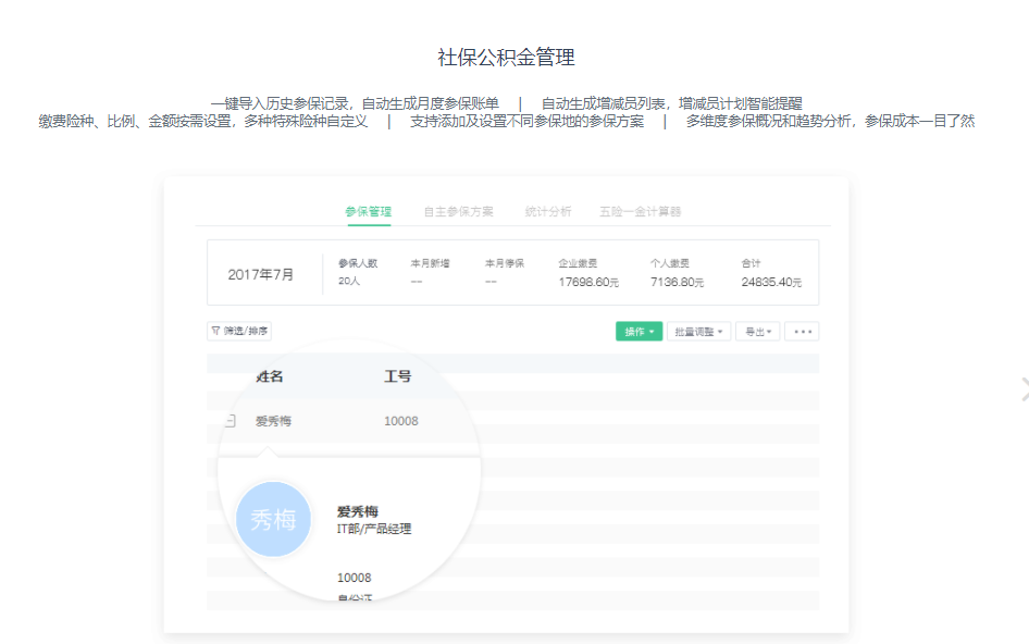 2号人事部的功能截图