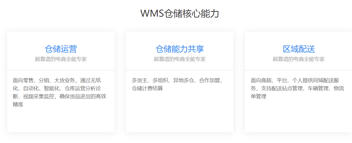 金蝶管易云EC-WMS的功能截图