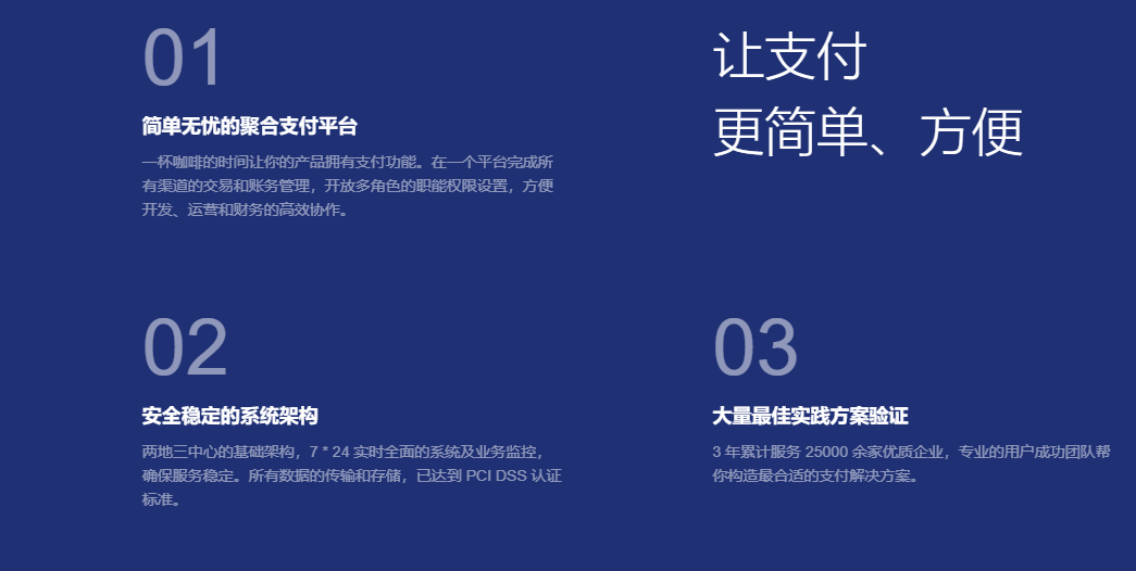 Ping++的功能截图