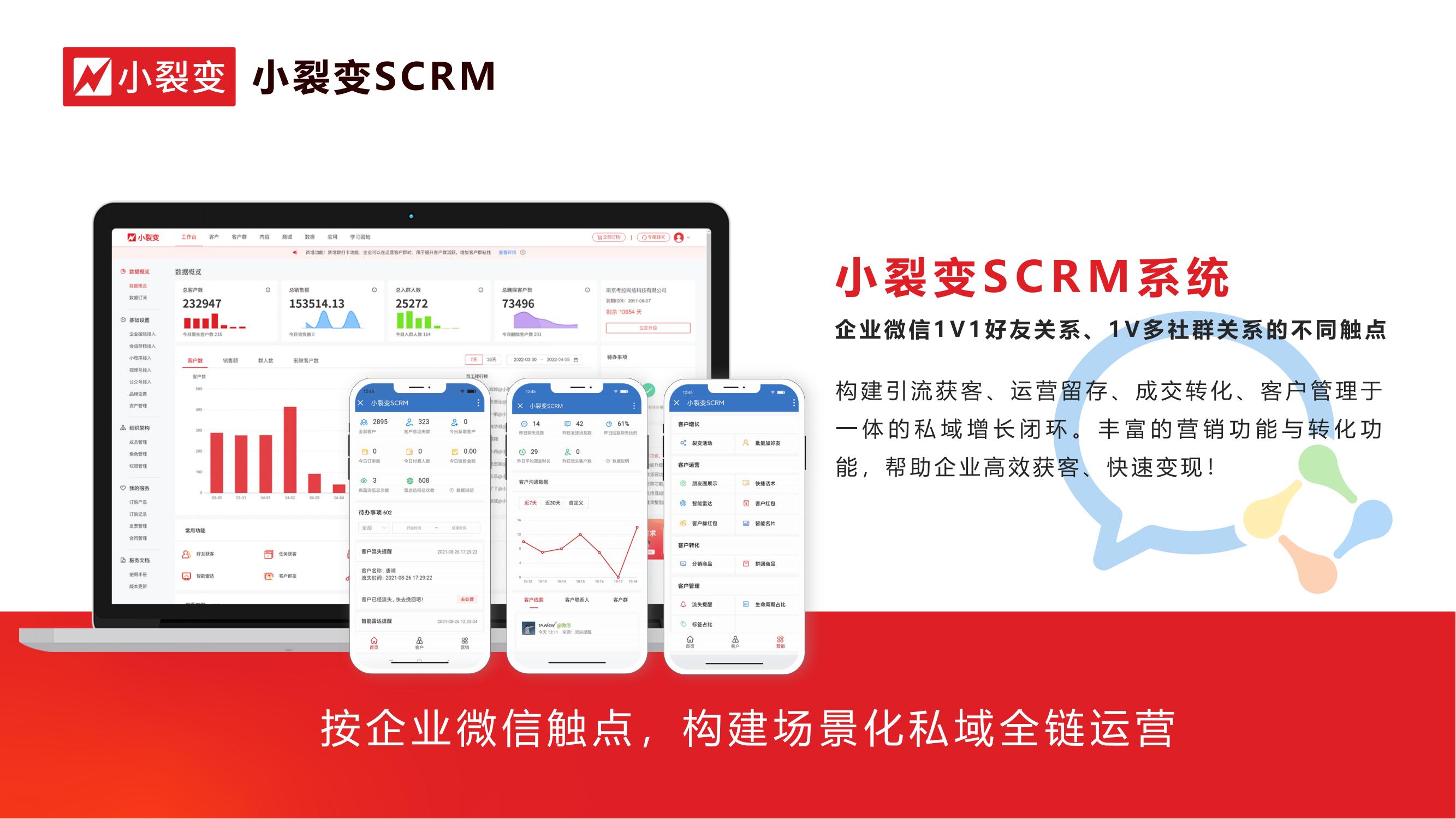 小裂变SCRM的功能截图