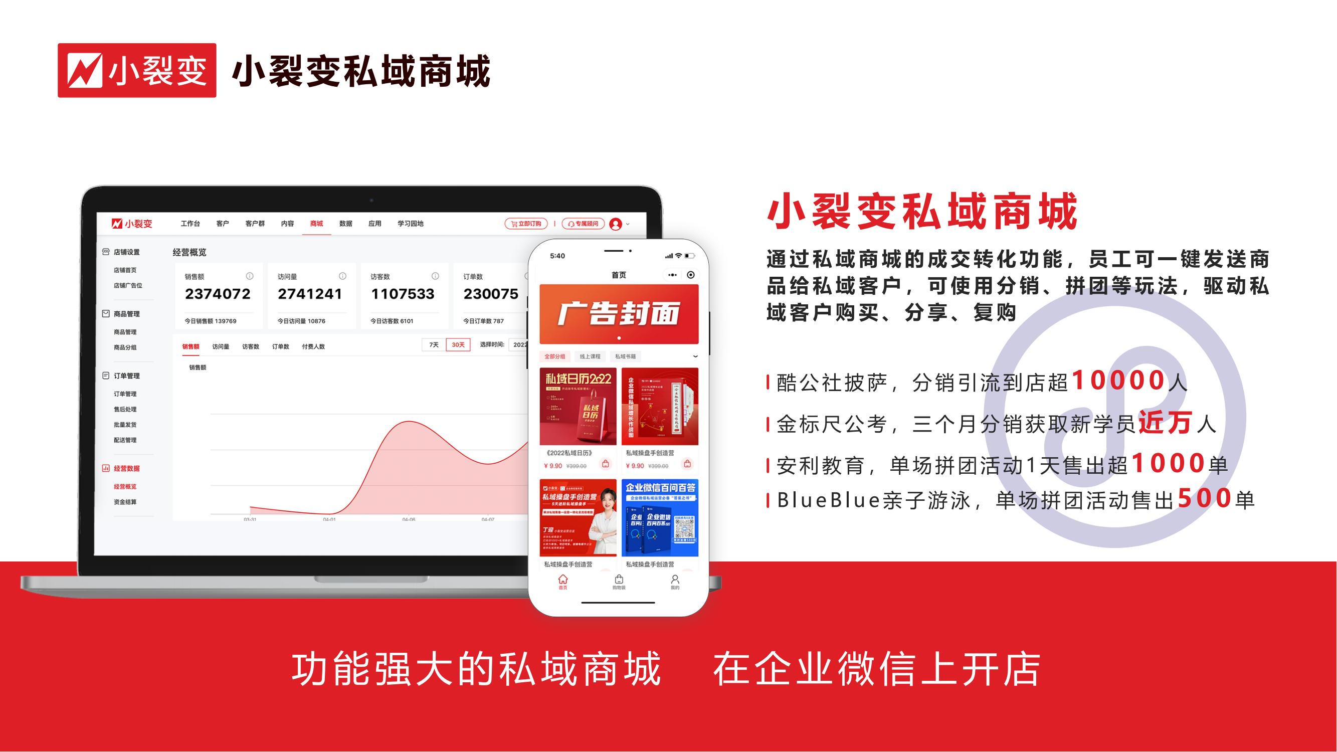 小裂变SCRM的功能截图