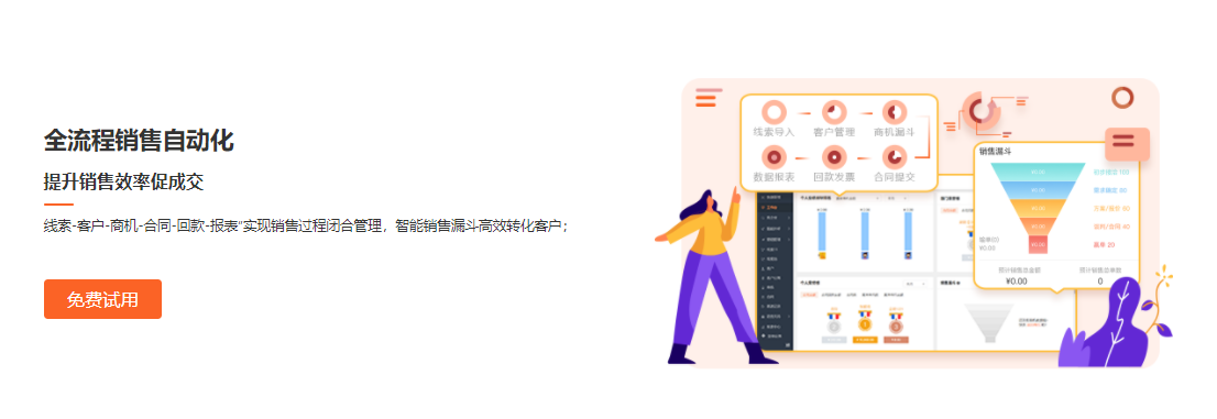 励销CRM的功能截图
