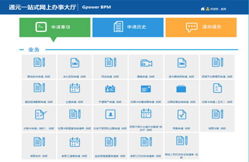 通元业务流程管理平台的功能截图