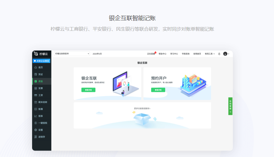 柠檬云财务软件的功能截图