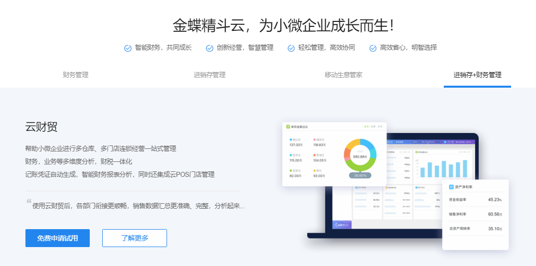 金蝶精斗云的功能截图