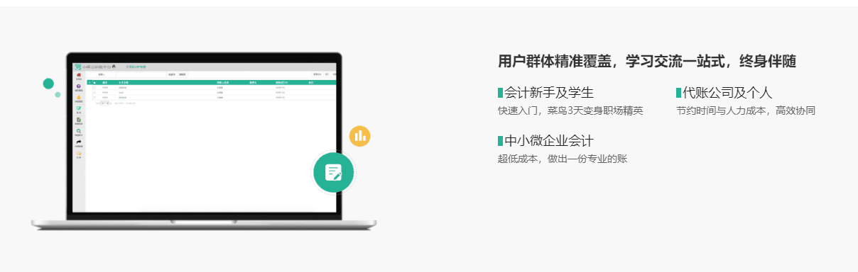 小碟云财税平台的功能截图