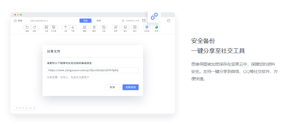 坚果云思维导图的功能截图