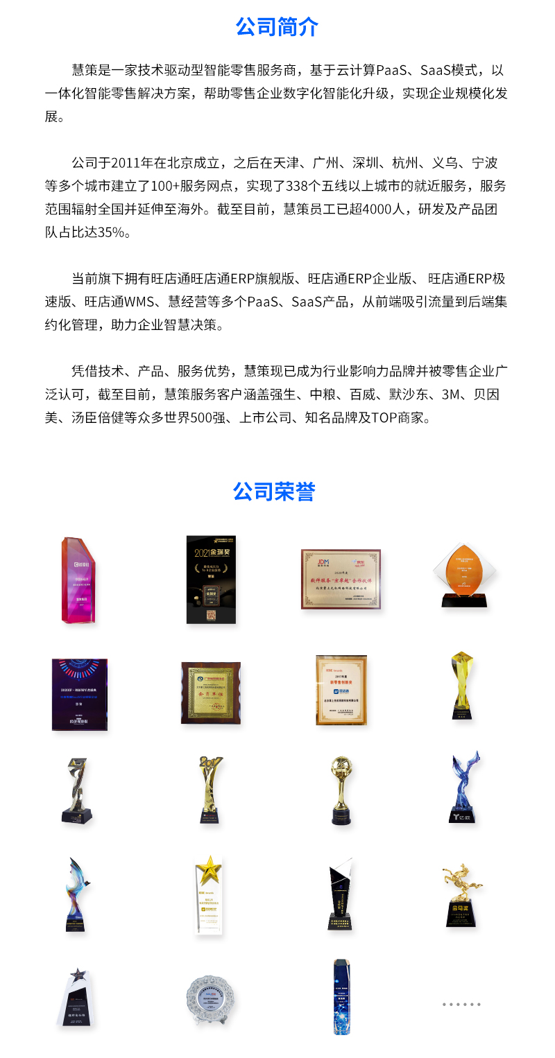 旺店通ERP的功能截图