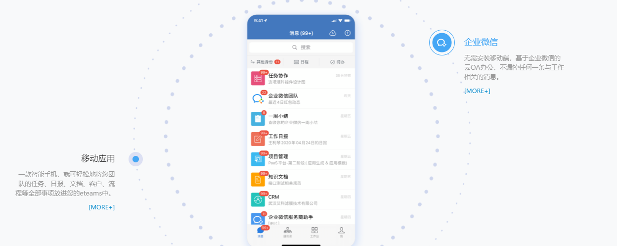 泛微eteams的功能截图