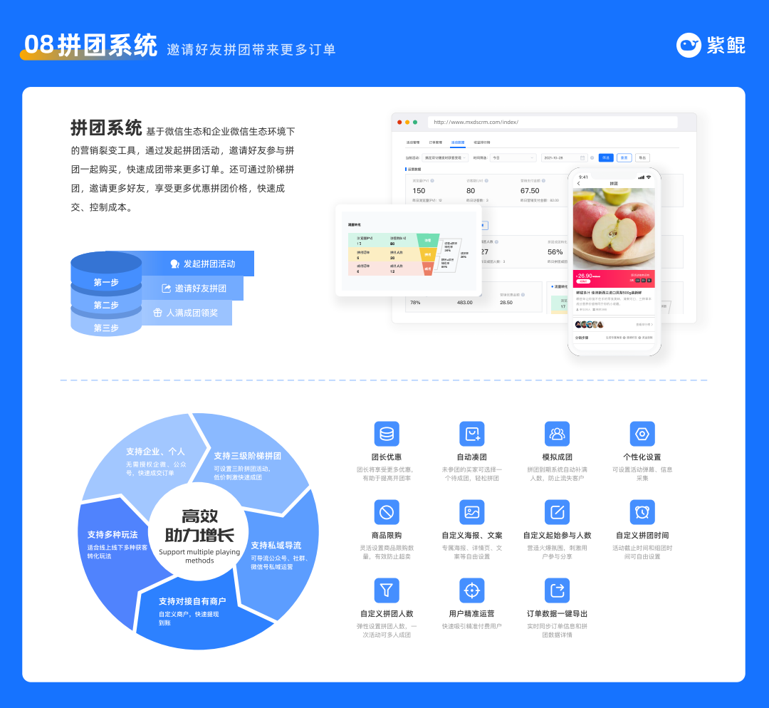 紫鲲SCRM的功能截图