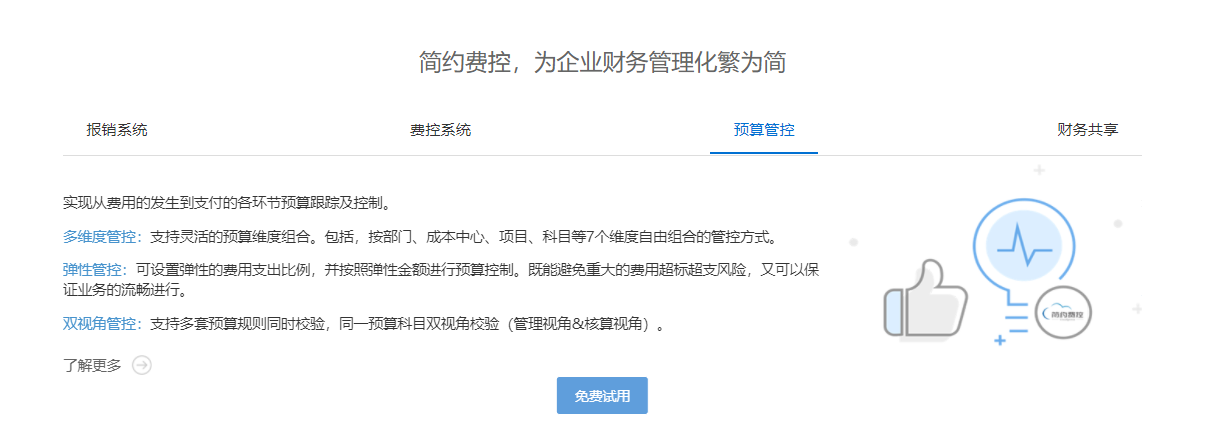 简约费控的功能截图
