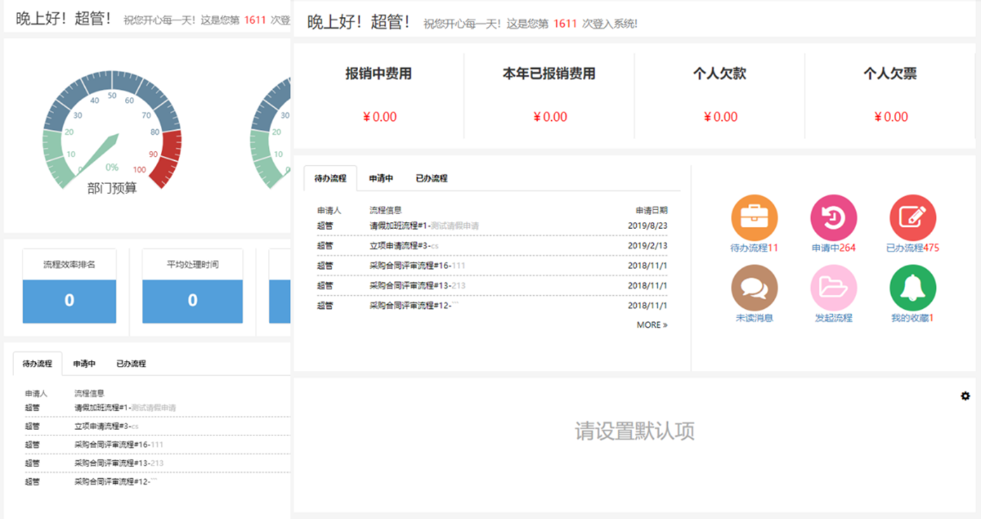 Ultimus 费控系统的功能截图